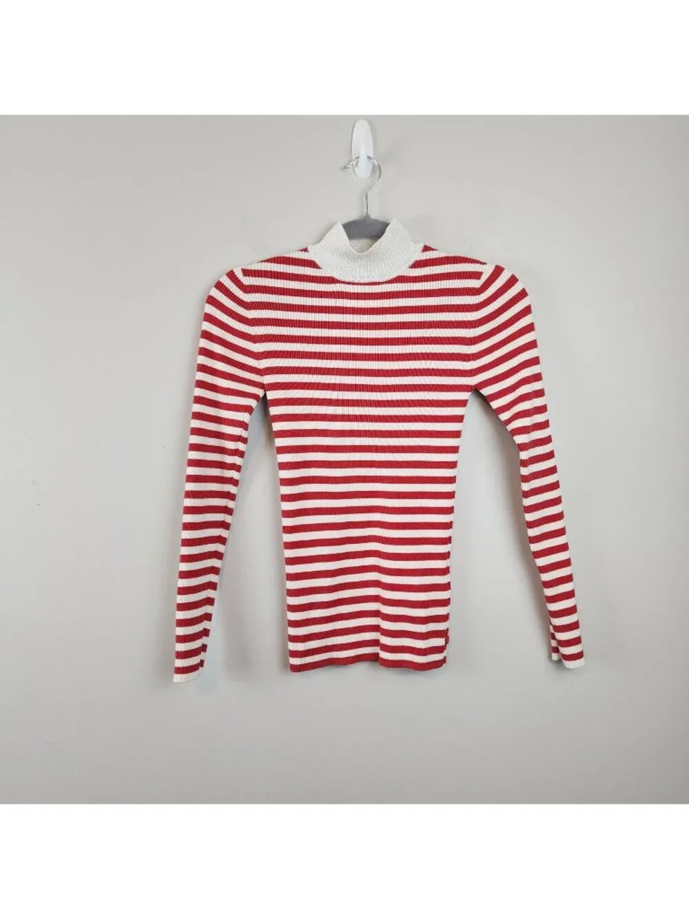 Scotch and Soda red white stripes turtleneck sweater sz XS stretchy